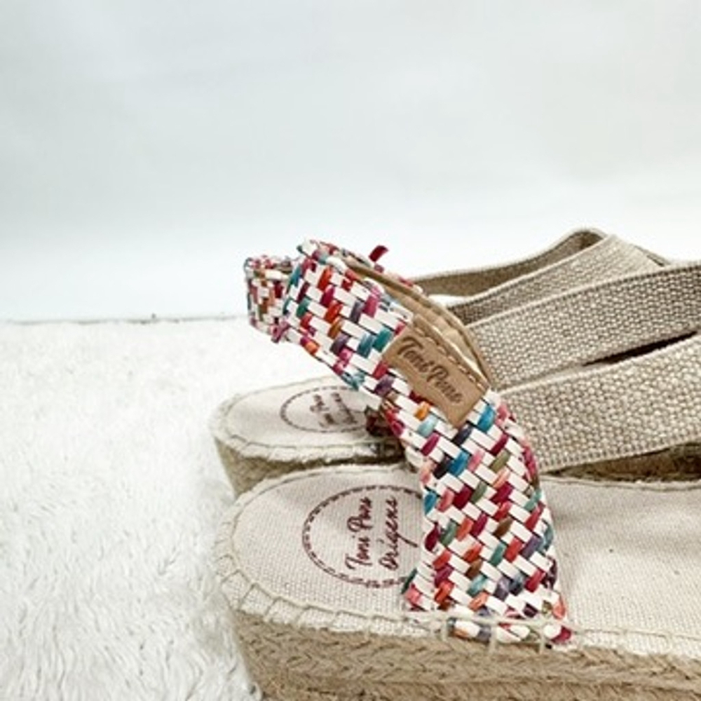 Toni Pons VERA-MS Women's Size 40 9.5 Flat Espadrilles Colorful Raffia Resort - Picture 7 of 10